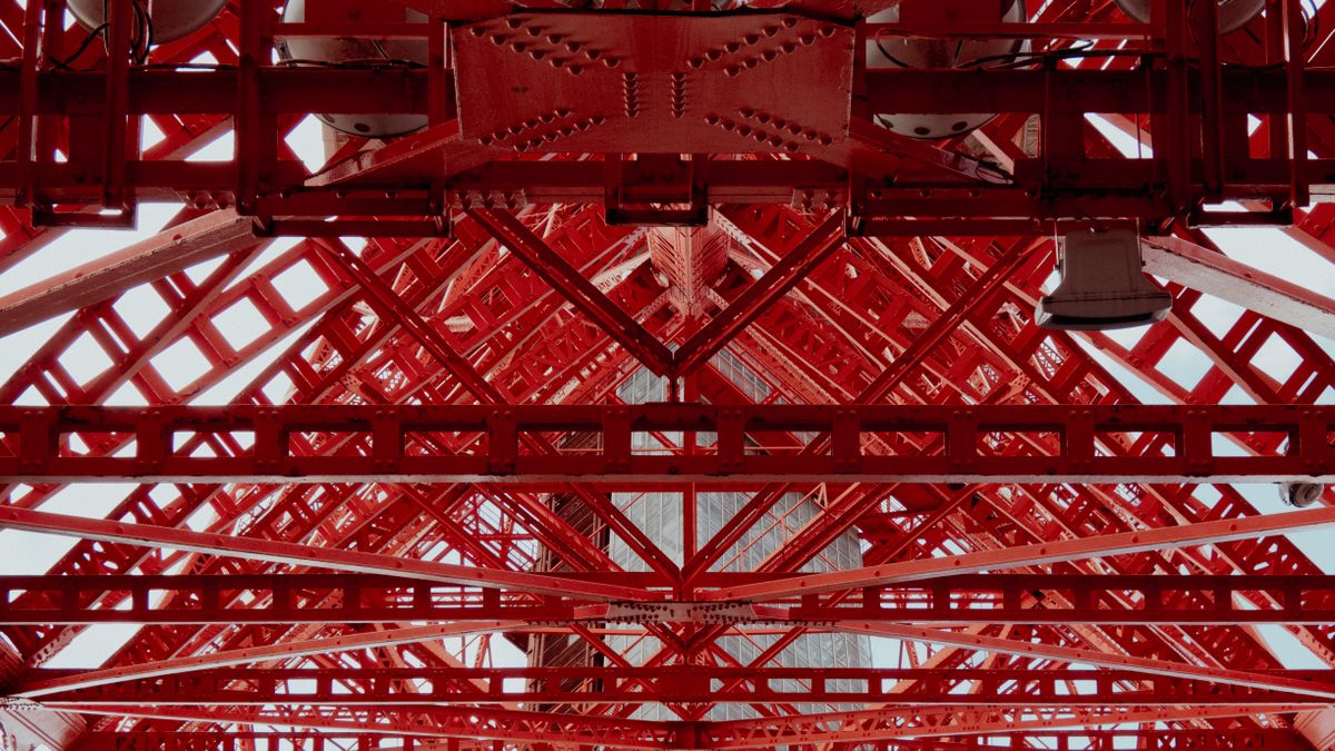 Engineered steel framework illustrating structural design